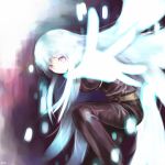 blue_hair foreshortening fuchsia gloves hands highres king_of_fighters kula_diamond long_hair purple_eyes snk solo violet_eyes 