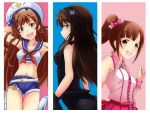  aqua_eyes black_gothic_dress_(idolmaster) braid breasts brown_eyes brown_hair dress gloves green_eyes hat idolmaster idolmaster_cinderella_girls idolmaster_million_live! igarashi_kyouko kousaka_umi long_hair open_mouth pink_check_school ryusei sailor_collar sailor_hat shibuya_rin side_ponytail twin_braids 