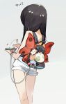  10s 1girl amiami backpack black_hair female from_behind phone poke_ball pokemon pokemon_go short_shorts shorts solo thigh_gap volcarona woobat yoshi_egg 