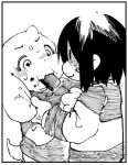  :i anger_vein asriel_dreemurr blush chara_(undertale) child chocolate chocolate_bar constricted_pupils ear_grab eating feeding force_feeding furry lowres monochrome rai-rai shaded_face shirt simple_background smile striped striped_shirt sweat tail undertale wavy_mouth white_background wide-eyed |_| 