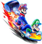  2boys gloves hammer luigi mario mario_&amp;_luigi multiple_boys mustache official_art super_mario_bros. 