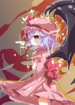  1girl bat_wings blush from_side hat hat_ribbon heart heart-shaped_pupils lavender_hair looking_at_viewer mob_cap muuba red_eyes remilia_scarlet ribbon sketch solo symbol-shaped_pupils touhou wings 