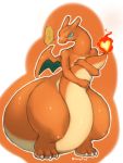  androgynous artist_request blue_eyes charizard full_body furry pokemon solo white_background 