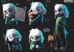  1boy :d asriel_dreemurr camcorder character_name character_sheet child closed_eyes color_guide copyright_name english furry heart lyc male_focus open_mouth stuffed_animal tail teddy_bear text undertale 