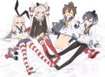  4girls amatsukaze_(kantai_collection) anchor arm_support binoculars black_hair black_legwear black_panties blonde_hair brown_eyes brown_hair choker closed_eyes commentary_request crop_top dress elbow_gloves feet feet_together full_body garter_straps gloves gradient_hair grey_eyes hair_ribbon hair_tubes hairband hat hayashi_kewi headgear highleg highleg_panties kantai_collection long_hair lowleg_pantyhose lying microskirt multicolored_hair multiple_girls neckerchief no_shoes on_back open_mouth panties pantyhose playing_with_hair red_legwear ribbon sailor_collar sailor_dress seiza shimakaze_(kantai_collection) shirt shoes_removed short_dress short_hair short_hair_with_long_locks sidelocks silver_hair single_glove sitting skirt smile socks striped striped_legwear thigh-highs thong tied_shirt tokitsukaze_(kantai_collection) two_side_up underwear white_gloves windsock yukikaze_(kantai_collection) 