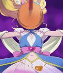  1girl armpits asahina_mirai blonde_hair cure_miracle haruyama_kazunori hat heart long_hair magical_girl mahou_girls_precure! mini_hat mini_witch_hat navel outstretched_arms precure sapphire_(stone) sapphire_style solo witch_hat 