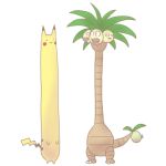  alolan_exeggutor exeggutor lowres no_humans pikachu pokemon pokemon_(game) tr white_background 