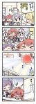  &gt;_&lt; +_+ /\/\/\ 0_0 4girls 4koma :d :o ^_^ ahoge arashi_(kantai_collection) black_skirt blonde_hair brown_hair closed_eyes closed_mouth comic commentary_request flying_sweatdrops gloves grey_hair hagikaze_(kantai_collection) hand_on_another&#039;s_head herada_mitsuru highres kantai_collection maikaze_(kantai_collection) multiple_girls nowaki_(kantai_collection) open_mouth pleated_skirt purple_hair short_hair short_sleeves skirt smile sparkle sweat tears translation_request trembling wavy_mouth white_gloves xd 
