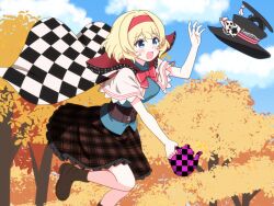 bnelsey cape card checkered_cape checkered_clothes gensokyo_odyssey hat highres mad_alice missing_texture_(source) non-web_source playing_card tagme teapot top_hat touhou 
