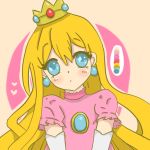  1girl blonde_hair blue_hair clarrah crown elbow_gloves gloves long_hair super_mario_bros. nintendo princess princess_peach solo super_mario_bros. 