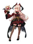  +_+ 1girl bangs blunt_bangs choker contrapposto cross detached_sleeves dress frilled_sleeves frills full_body garter_straps gothic_lolita half_updo herowarz izanami_(herowarz) lolita_fashion long_hair looking_to_the_side mary_janes mulin official_art shoes silver_hair solo standing strapless strapless_dress thigh-highs wand wide_sleeves yellow_eyes 