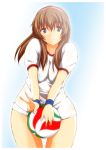  1girl blue_eyes breasts brown_hair curvy dead_or_alive hairband hitomi_(doa) kettsu long_hair looking_at_viewer smile solo tagme wide_hips 