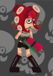  1girl animated animated_gif green_eyes looking_at_viewer minus8 octoling splatoon tentacle_hair wide_hips 