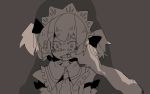  1girl finger_in_mouth monochrome mouth_pull pov saliva scared shadow short_twintails tears tomatojam twintails 