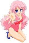  1girl absurdres artist_request baka_to_test_to_shoukanjuu bangs bare_midriff blue_eyes breasts cleavage female hair_ornament hairclip highres himeji_mizuki hips large_breasts legs long_hair looking_at_viewer mound_of_venus navel open_mouth pink_hair simple_background solo standing thighs tongue transparent_background vector_trace 
