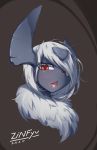  absol androgynous artist_request open_mouth pokemon pokemon_(creature) red_eyes short_hair solo white_hair 