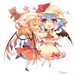 &gt;:o 2girls :o ascot bat_wings blonde_hair blue_hair blush capelet chibi crystal fang flandre_scarlet full_body hat hat_ribbon heart jpeg_artifacts kirero mob_cap multiple_girls open_mouth pointy_ears puffy_short_sleeves puffy_sleeves red_eyes red_ribbon remilia_scarlet ribbon short_sleeves siblings side_ponytail sisters skirt skirt_set star stuffed_animal stuffed_toy teddy_bear touhou wings wrist_cuffs 