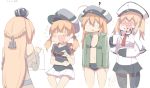  5girls :d =_= ? ^_^ adapted_costume ahoge anchor_hair_ornament bikini bismarck_(kantai_collection) black_bikini blonde_hair closed_eyes clothes_writing coffee coffee_mug crown dated dress drooling german ghost graf_zeppelin_(kantai_collection) hair_ornament hat holding_paper iron_cross jacket jersey kantai_collection laughing military military_uniform monty_python multiple_girls o_o open_mouth pantyhose paper peaked_cap prinz_eugen_(kantai_collection) shirt silver_bell_(artist) skirt smile swimsuit t-shirt tears track_jacket triangle_mouth twintails u-511_(kantai_collection) uniform warspite_(kantai_collection) when_you_see_it 