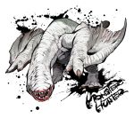  claws full_body fuse_ryuuta khezu monster monster_hunter no_humans open_mouth solo white_background wings wyvern 