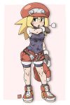  big_hat black_shirt blonde_hair green_eyes hot_pants long_hair rockman rockman_dash roll_caskett 