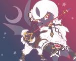  1girl absol artist_request female flat_color furry gradient gradient_background magical_girl outdoors pokemon red_eyes sky solo 