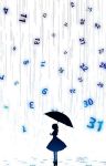  1girl female from_side harada_miyuki original rain solo standing umbrella 