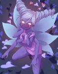  1girl @_@ alternate_form butterfly_wings disney drill_hair drooling extra_arms eyelashes glowing glowing_eyes hairband heart heart-shaped_pupils highres lavender_hair looking_at_viewer multiple_wings open_mouth pimgier pink_eyes purple_skin saliva smile solo star_butterfly star_butterfly_(mewberty) star_vs_the_forces_of_evil symbol-shaped_pupils twin_drills wings yandere_trance 