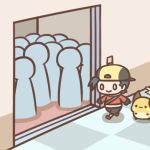  :3 black_hair cafe_(chuu_no_ouchi) chibi elevator flat_color gold_(pokemon) hat lowres pokemon pokemon_(creature) raichu 