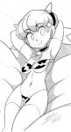  1girl akane_(pokemon) bigdead93 cleavage gym_leader looking_at_viewer monochrome navel pokemon wide_hips 