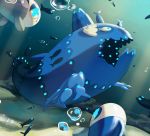  10s bubble fish no_humans pinkgermy pokemon pokemon_(creature) pokemon_(game) pokemon_sm solo underwater wishiwashi wishiwashi_(school_form) 