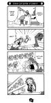  4koma artist_request blush clapping link medli monochrome pointy_ears ponytail rito the_legend_of_zelda 