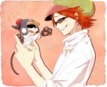 2boys artist_request cat_ears cat_tail earflap_hat glasses hat hat_pompom heart_pirates male_focus miniboy multiple_boys one_piece paw_gloves penguin_(one_piece) pom_pom_(clothes) redhead shachi_(one_piece) source_request sunglasses tail 