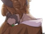  androgynous brown_hair closed_eyes copyright_request furry japanese_clothes raccoon short_hair solo upper_body white_background yukaran_nosuke 