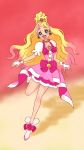  1girl artist_request blonde_hair boots cure_flora female full_body gloves go!_princess_precure haruno_haruka long_hair open_mouth precure smile solo white_boots white_gloves 