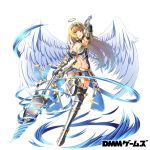  armor blonde_hair blue_eyes breasts nosa spear wings 