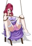  blush bondage cleave_gag fairy_tail gagged legwear pink_hair sherry_blendy sketch_lanza spread_legs 