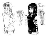  1girl ass ass_shake braces costume_switch jcm2 leni_loud leni_loud_(cosplay) luan_loud lucy_loud lucy_loud_(cosplay) monochrome the_loud_house 