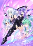  4girls :i ahoge armpits arms_behind_head arms_up bangs bare_shoulders binary black_heart black_legwear blanc blue_eyes blue_hair blush braid breasts breasts_apart center_opening choujigen_game_neptune choujigen_game_neptune_re;birth_1 cleavage cleavage_cutout closed_mouth cover covered_collarbone d-pad elbow_gloves expressionless eyebrows eyebrows_visible_through_hair flat_chest flipped_hair floating_hair from_side frown game_cover gloves glowing gradient green_hair green_heart hair_between_eyes hair_ornament halterneck hand_on_own_chest high_ponytail highres knee_up large_breasts leotard light_smile long_hair long_ponytail looking_at_viewer magical_girl medium_breasts multiple_girls neon_trim neptune_(choujigen_game_neptune) neptune_(series) noire number official_art pink_background ponytail power_symbol purple_background purple_hair purple_heart red_eyes short_hair_with_long_locks sidelocks simple_background small_breasts smile symbol-shaped_pupils thigh-highs transparent tsunako turtleneck twin_braids under_boob upper_body vert very_long_hair violet_eyes white_clothes white_gloves white_hair white_heart 
