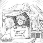  blanket chair glasses katawa_shoujo monochrome pillow pimmy seto_kenji sign sketch 