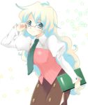  adjusting_glasses blouse book cosplay glasses kayune_niu long_skirt multicolored_hair necktie nia_teppelin notebook side_slit smile solo star teacher tengen_toppa_gurren_lagann yoko_littner yoko_littner_(cosplay) yoko_ritona yoko_ritona_(cosplay) yomako yomako_(cosplay) 