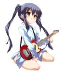  brown_eyes dress_shirt guitar hama_chon instrument k-on! long_hair nakano_azusa shirt solo 