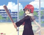  baseball_helmet bf._(sogogiching) helmet scarf school school_uniform 