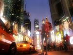 bad_id car cigarette city cityscape formal highres lupin_iii male motor_vehicle necktie scenery sideburns smoke suit times_square vehicle wallpaper zz 