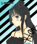  bangs black_hair blue_eyes blunt_bangs don&#039;t_say_lazy don't_say_&quot;lazy&quot; dress elbow_gloves face_paint facepaint gloves hat hime_cut k-on! long_hair mini_top_hat mizukusa solo top_hat 