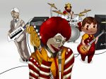  afro amplifier bass_guitar burger_king clown colonel_sanders creepy crown don&#039;t_say_lazy don't_say_&quot;lazy&quot; drum drum_set eroke glasses guitar head_tilt instrument k-on! keyboard keytar kfc kfc_(company) mcdonald&#039;s mcdonald's mcdonalds microphone microphone_stand parody peko-chan ronald_mcdonald satire speaker striped the_king tongue 