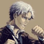  baccano blue_eyes ladd_russo male midori310_(pixiv) necktie short_hair silver_hair simple_background smile 