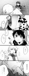  ... 2girls comic commentary_request covering_mouth doremy_sweet hand_over_own_mouth hat highres kishin_sagume monochrome multiple_girls pom_pom_(clothes) sisikuku spoken_ellipsis sweat tapir_ears touhou translation_request 
