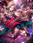  1girl absurdres breasts cleavage guitar highres instrument pantyhose torn_clothes torn_pantyhose torn_stockings yang-do 