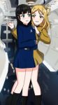  2girls bangs blonde_hair boots cosplay crossover james_tiberius_kirk kurosawa_dia love_live! love_live!_sunshine!! multiple_girls ohara_mari parody science_fiction skirt spock star_trek uss_enterprise 