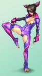  1girl black_hair bodysuit breasts capcom eyepatch gloves han_juri solo street_fighter street_fighter_v twintails violet_eyes 